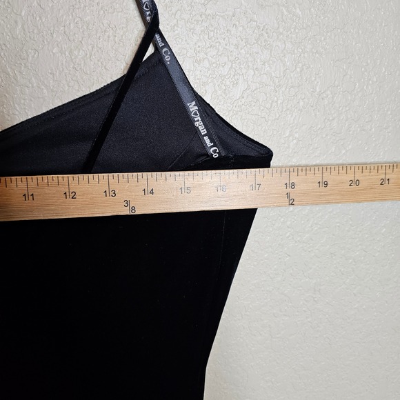 Vintage 90s Y2K Black Velvet Maxi Slip Dress Evening Gown Formal Silver glitter - Picture 9 of 10